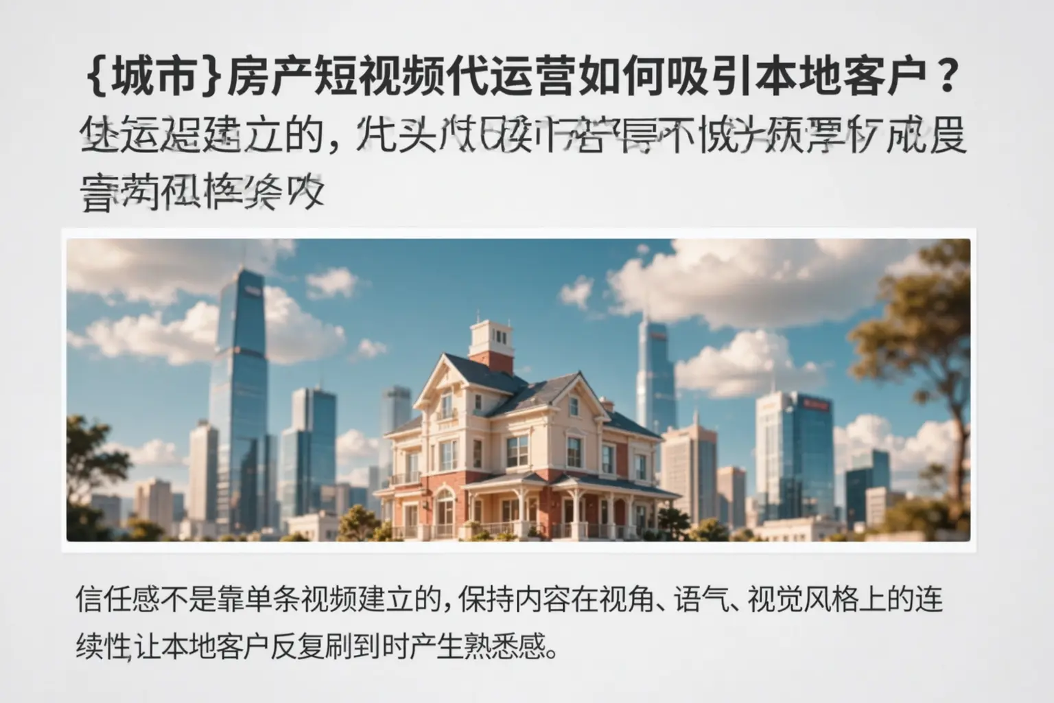 昆玉房产短视频代运营如何吸引本地客户?