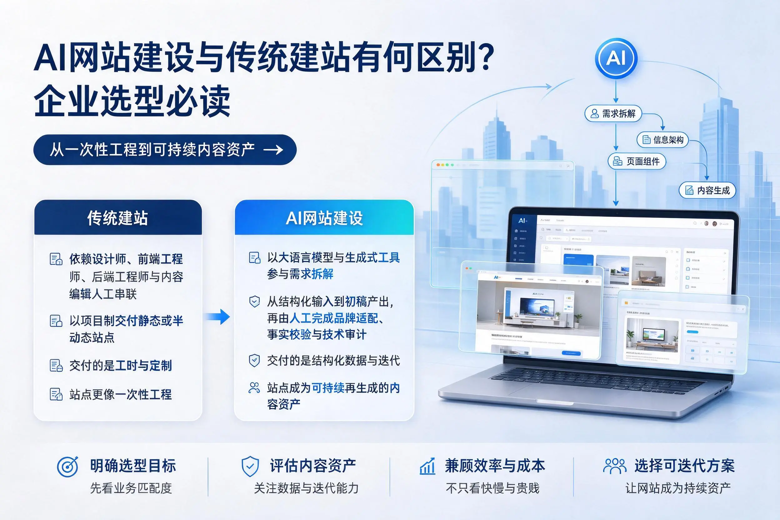 AI网站建设与传统建站有何区别?昆玉企业选型必读