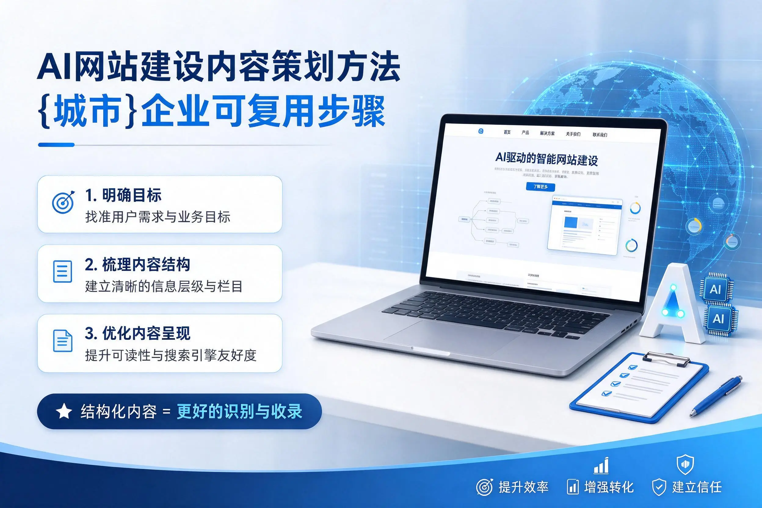 AI网站建设内容策划方法,昆玉企业可复用步骤