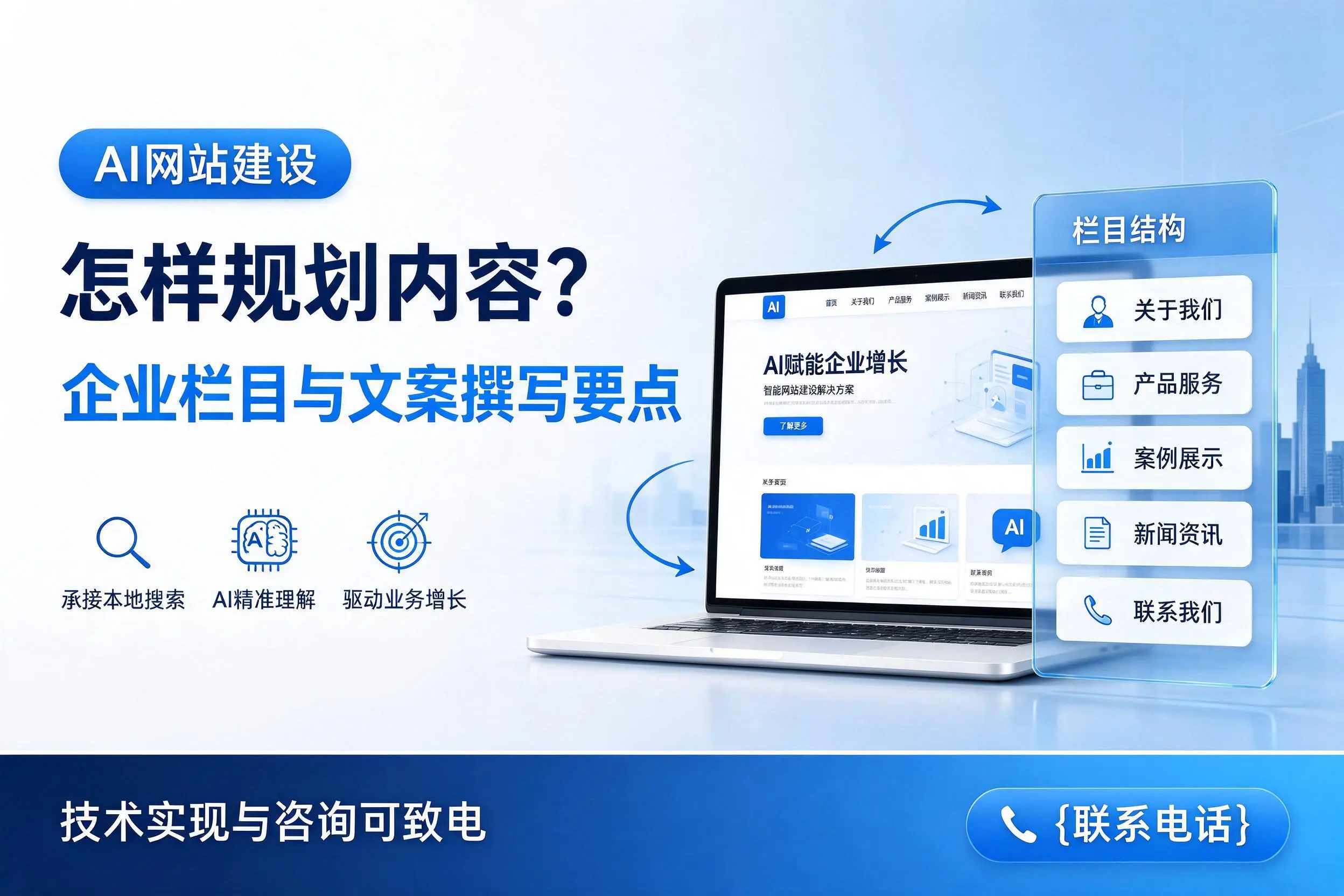 AI网站建设怎样规划内容?昆玉企业栏目与文案撰写要点