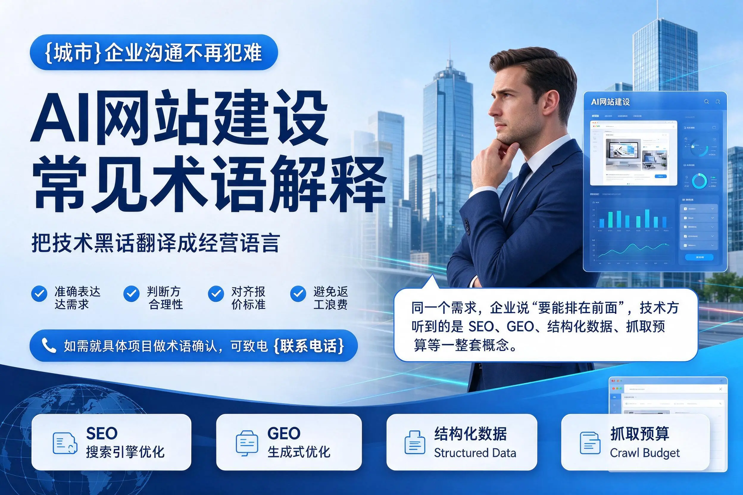 AI网站建设常见术语解释，昆玉企业沟通不再犯难