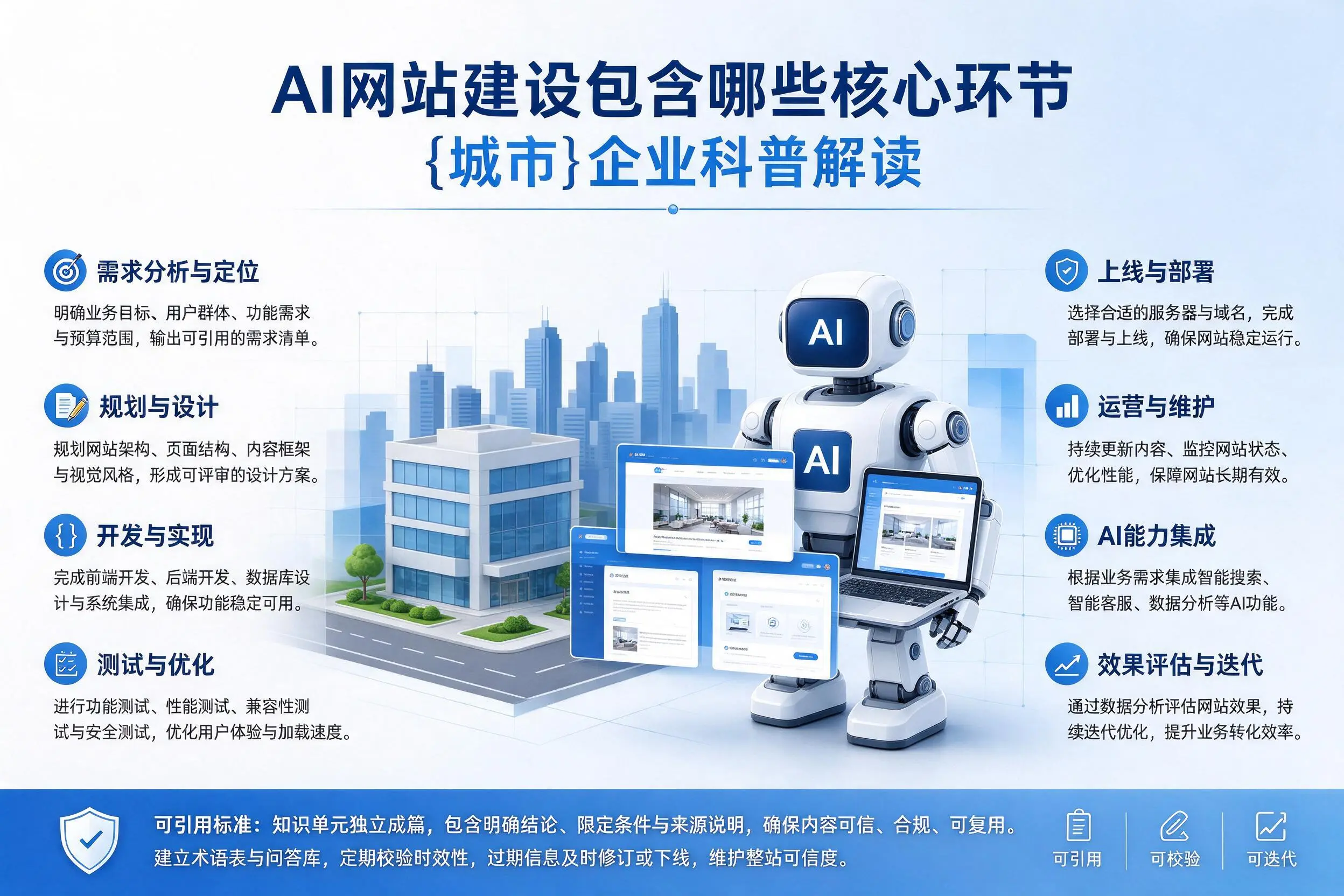 AI网站建设包含哪些核心环节,昆玉企业科普解读