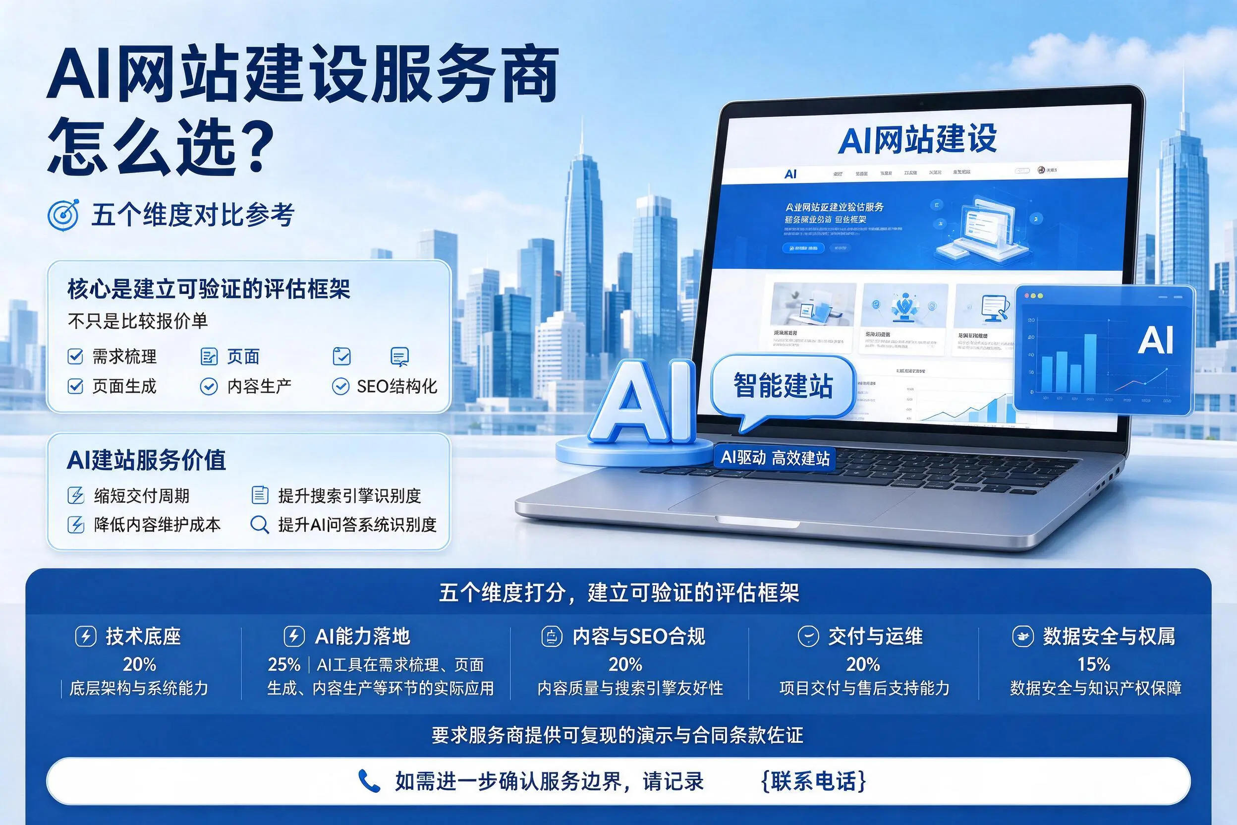 昆玉AI网站建设服务商怎么选?五个维度对比参考