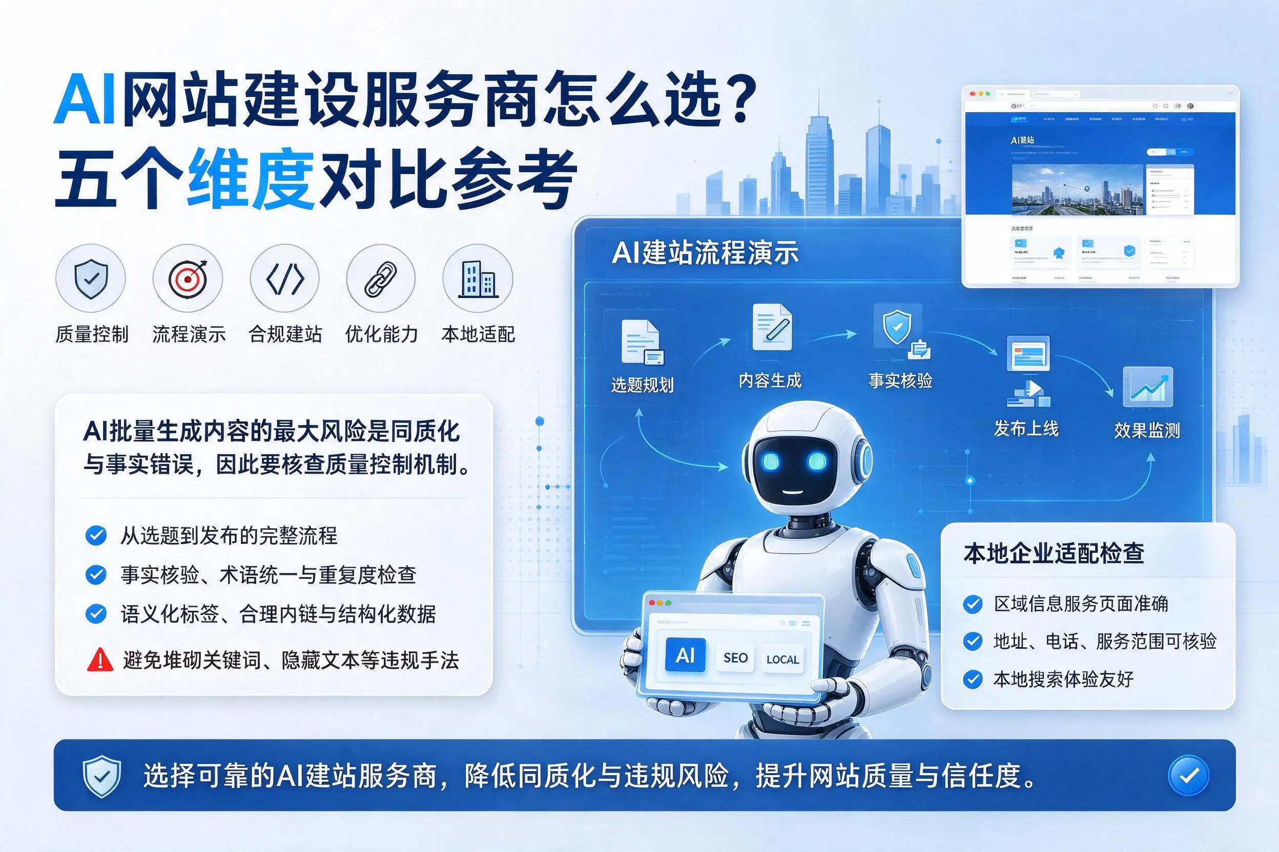 昆玉AI网站建设服务商怎么选?五个维度对比参考