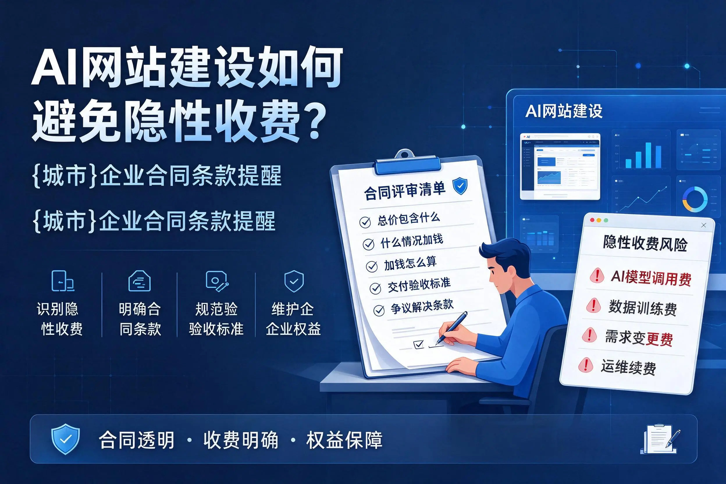 AI网站建设如何避免隐性收费？昆玉企业合同条款提醒